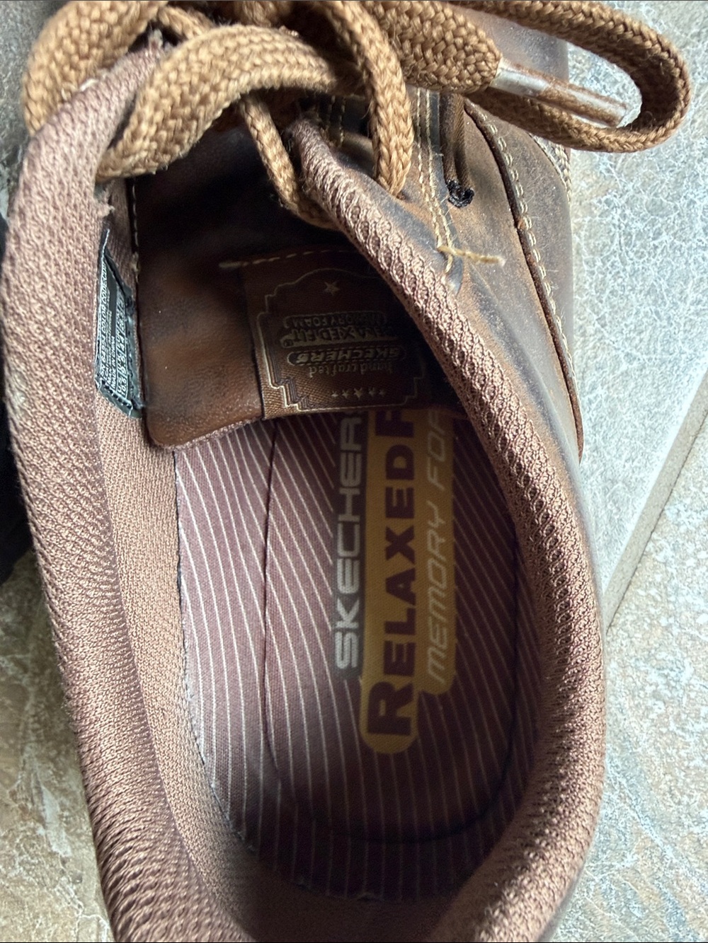 Skechers Men's Brown Leather Lace-Up shoes - Picture 6 of 8